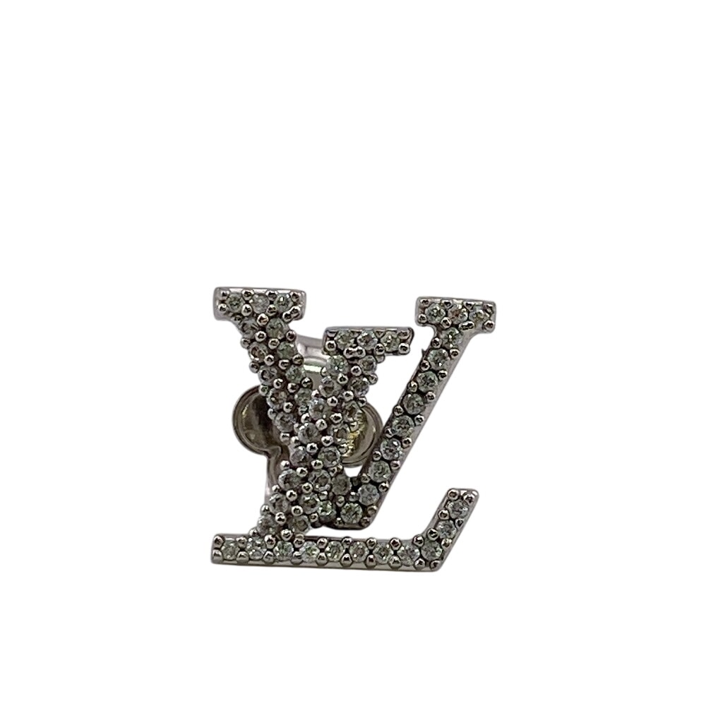 ルイヴィトン LOUIS VUITTON ピアス ピアス・LV アイコニック ストラス 両耳用 片方のみ LVイニシャル カジュアル フォーマル M00608 シルバー