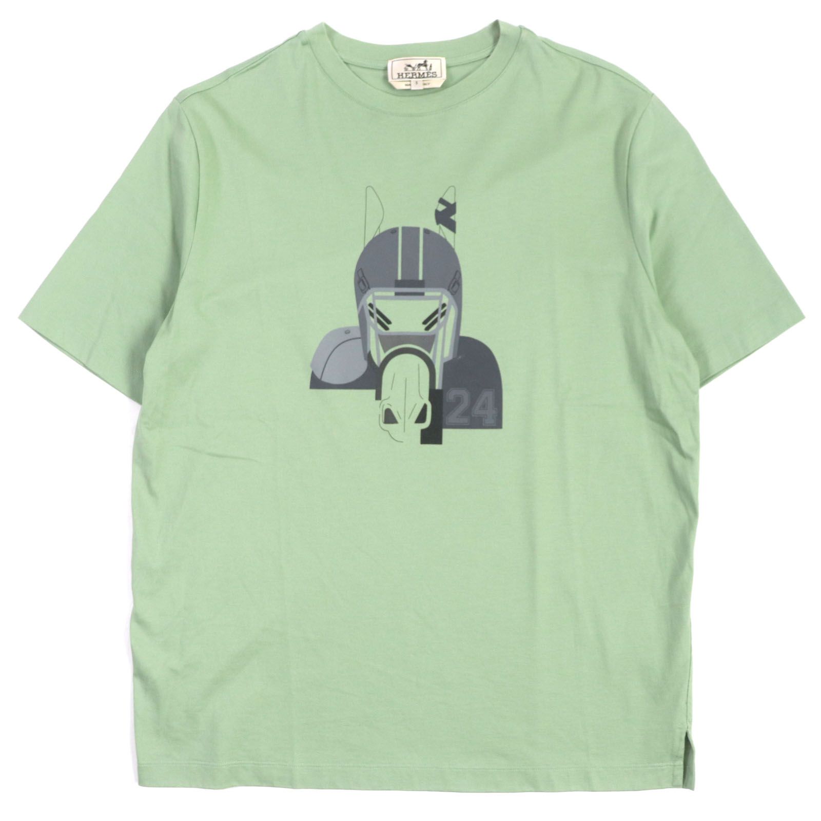 エルメス 半袖Ｔシャツ クォーターバッシュ グリーン メンズ S