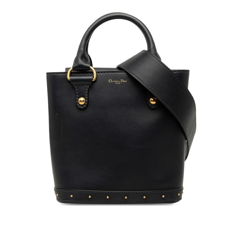 ディオール バケット ハンドバッグ 2WAY ショルダーバッグ ブラック レザー レディース Dior 【中古】