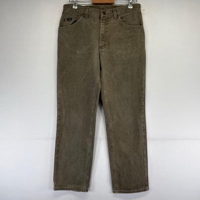 古着 リー Lee デニム パンツ デニムパンツ ジップフライ ストレート w34×L30 ブラウン系 メンズ