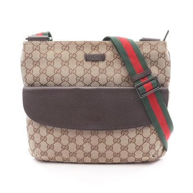 グッチ GUCCI GGキャンバス シェリーライン ショルダーバッグ バッグ キャンバス レザー レディース ベージュ系 / ブラウン系 / マルチカラー 256100 【中古】