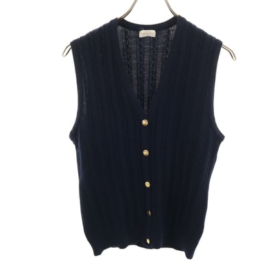 Burberrys バーバリーズ 90s ウール オールド ケーブル ニットベスト M ネイビー
