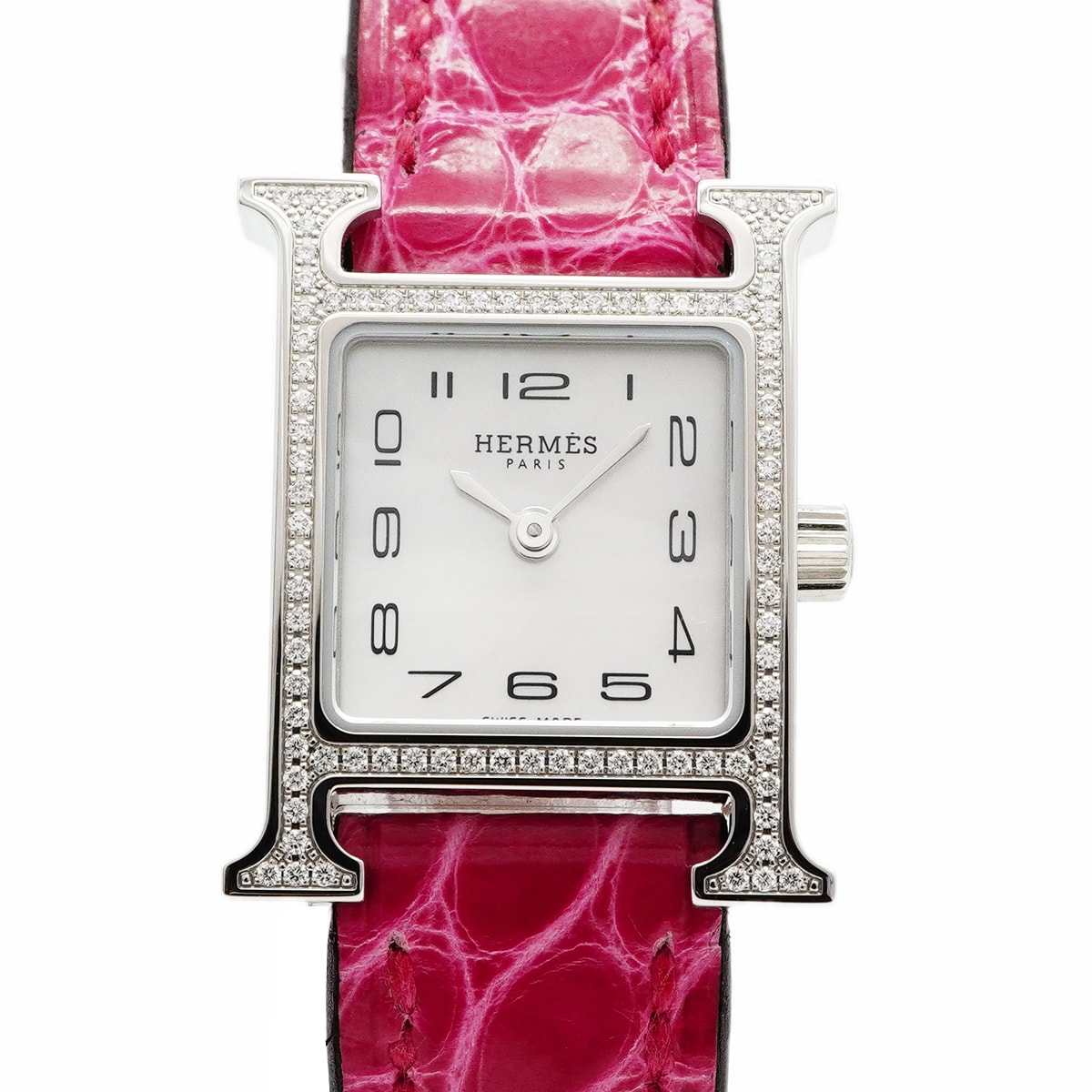 ★最終価格★SALE【6wce0399】エルメス Hウォッチミニ HH1.131 白文字盤【中古】腕時計 レディース