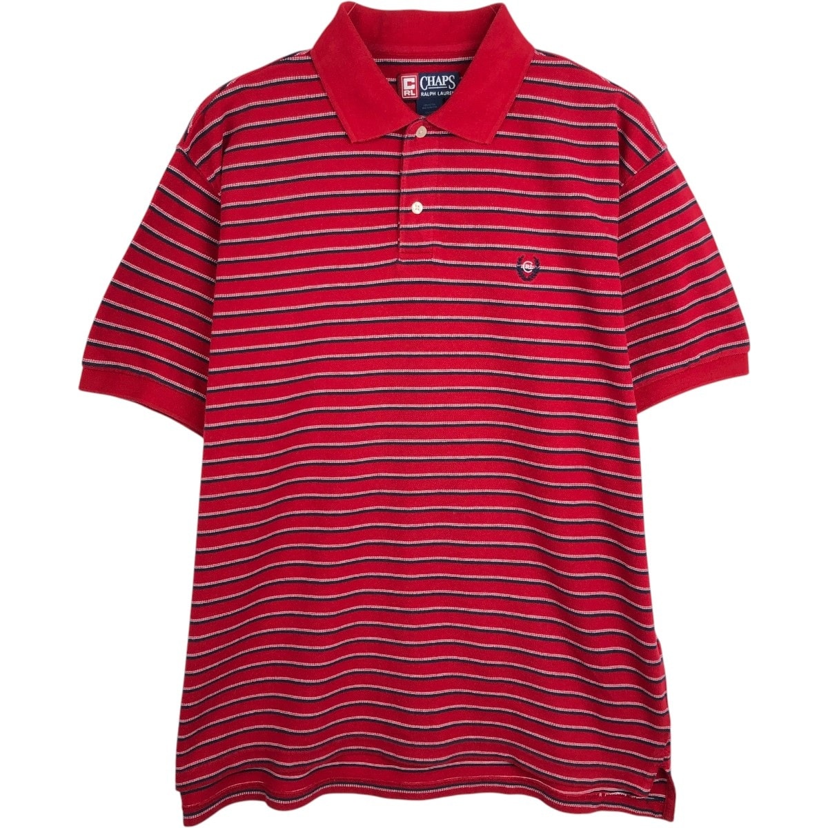 古着 ラルフローレン Ralph Lauren CHAPS チャップス マルチボーダー 半袖 ボーダー ポロシャツ メンズL相当/eaa657490
