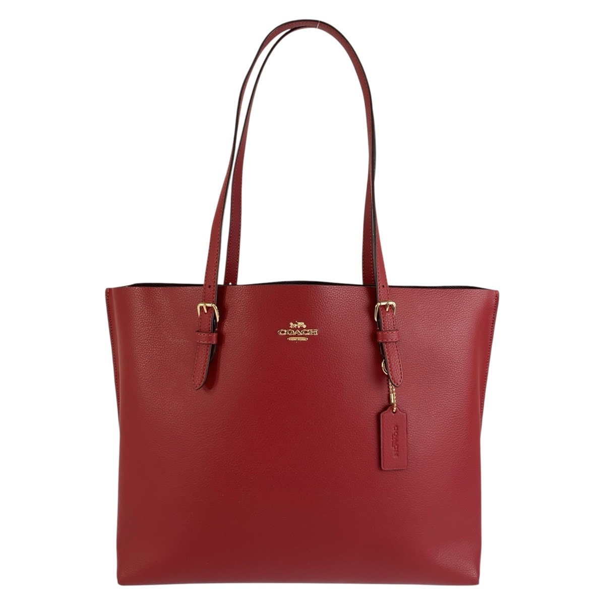 美品 COACH コーチ モリー レッド ゴールド金具 レザー トートバッグ ショルダーバッグ 1-0296113 【中古】