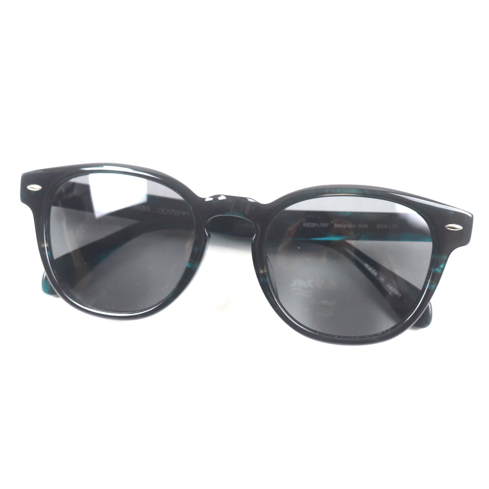 極美品 オリバーピープルズ
 サングラス SHELDRAKE シェルドレイク ブラック クリアブルー メンズ 52□21-137 OV5036