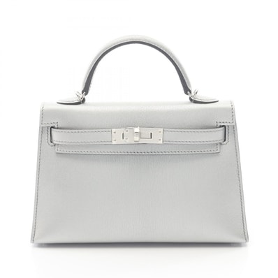 エルメス HERMES ミニケリー2 アルジャン 外縫い 2WAY ハンドバッグ バッグ シェーブルシャムキラ K刻印(2025年製造) レディース シルバー系 084743CK 【中古】