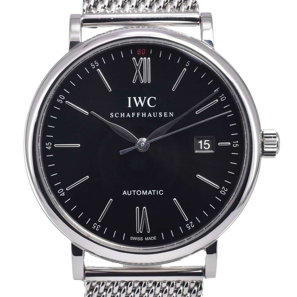 IWC IWC SCHAFFHAUSEN IW356506 ポートフィノ ブラック 自動巻き メンズ 美品 腕時計 M#148329
