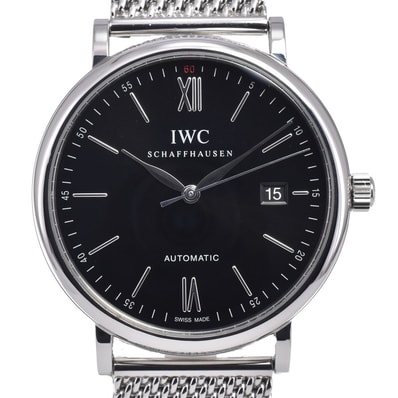 IWC IWC SCHAFFHAUSEN IW356506 ポートフィノ ブラック 自動巻き メンズ 美品 腕時計 M#148329