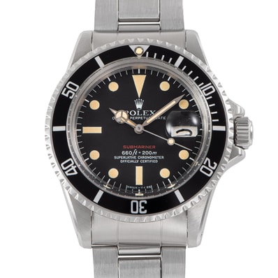 ROLEX ロレックス 赤サブマリーナデイト 1680 1973年製 Mark5ダイヤル MARK3ベゼル オープンシックス Tritium ステンレススチール【中古】