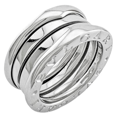 ブルガリ B-zero.1 ビーゼロワン 2バンド リング 指輪 6.5号 18金 K18ホワイトゴールド レディース BVLGARI 中古