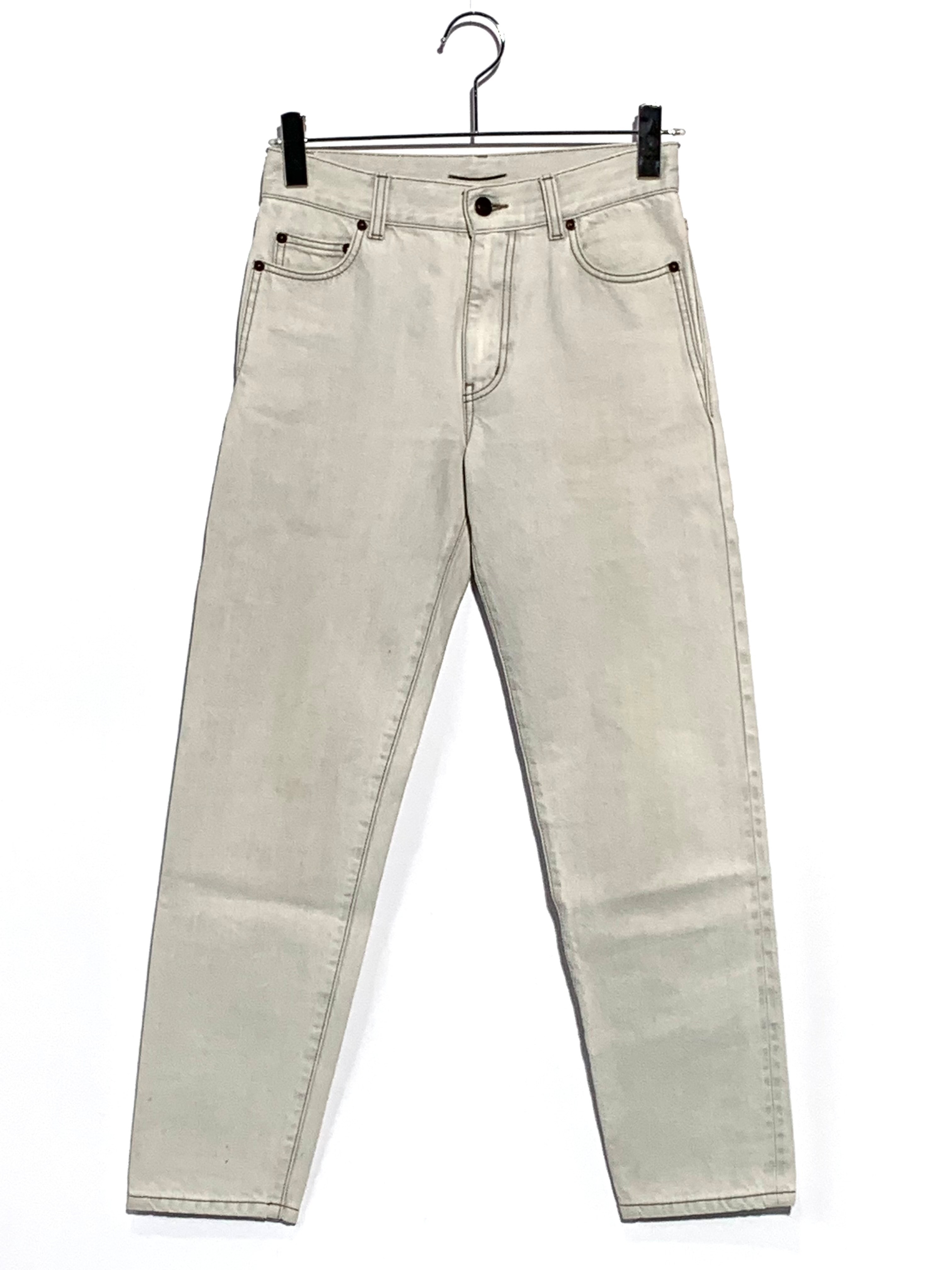 SAINT LAURENT PARIS RELAXED STRAIGHT-CUT Denim Pants white