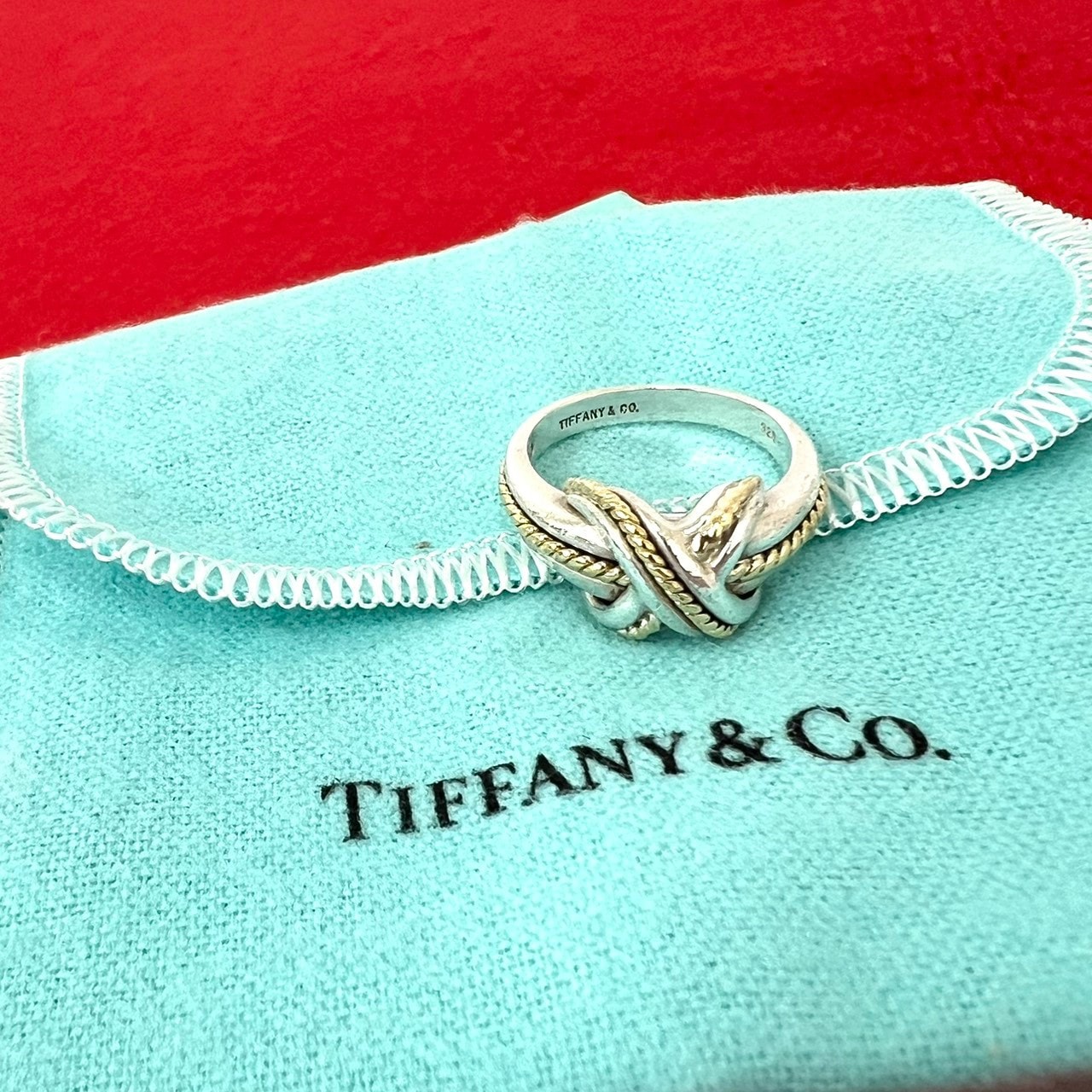 TIFFANY&Co. ティファニー シグネチャー リング シルバー925 K18イエローゴールド リング・指輪 12号 シルバー
 26989