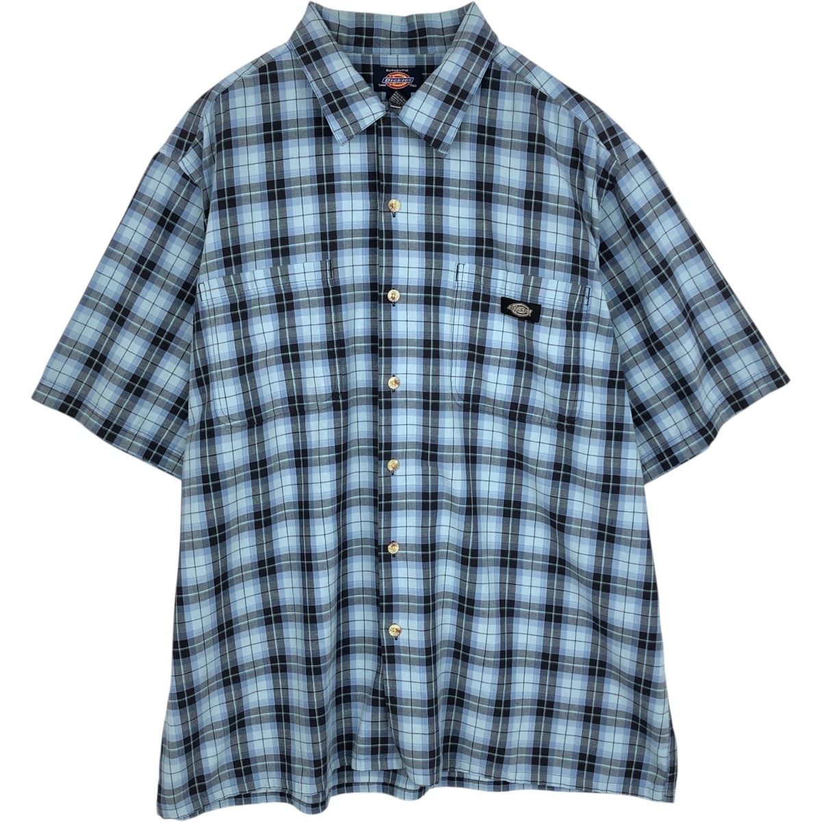 古着 ディッキーズ Dickies 半袖 ワークシャツ ボックスシャツ メンズXL相当/eaa632759