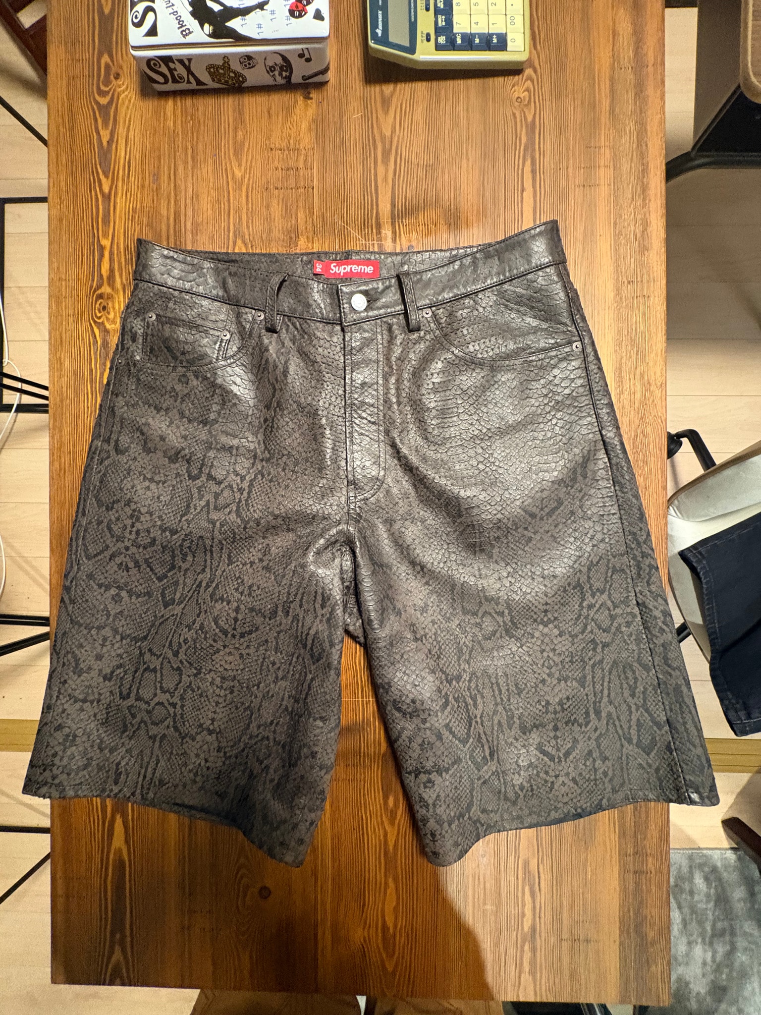 Supreme Baggy Leather Short "Snakeskin" (25SS)