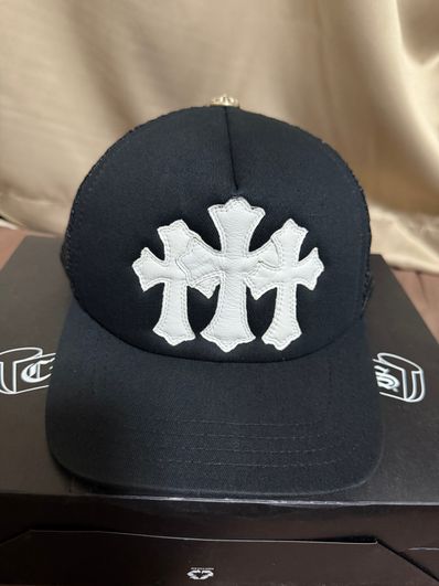 Chrome Hearts Cemetery Cross Mesh Cap "Black/White"