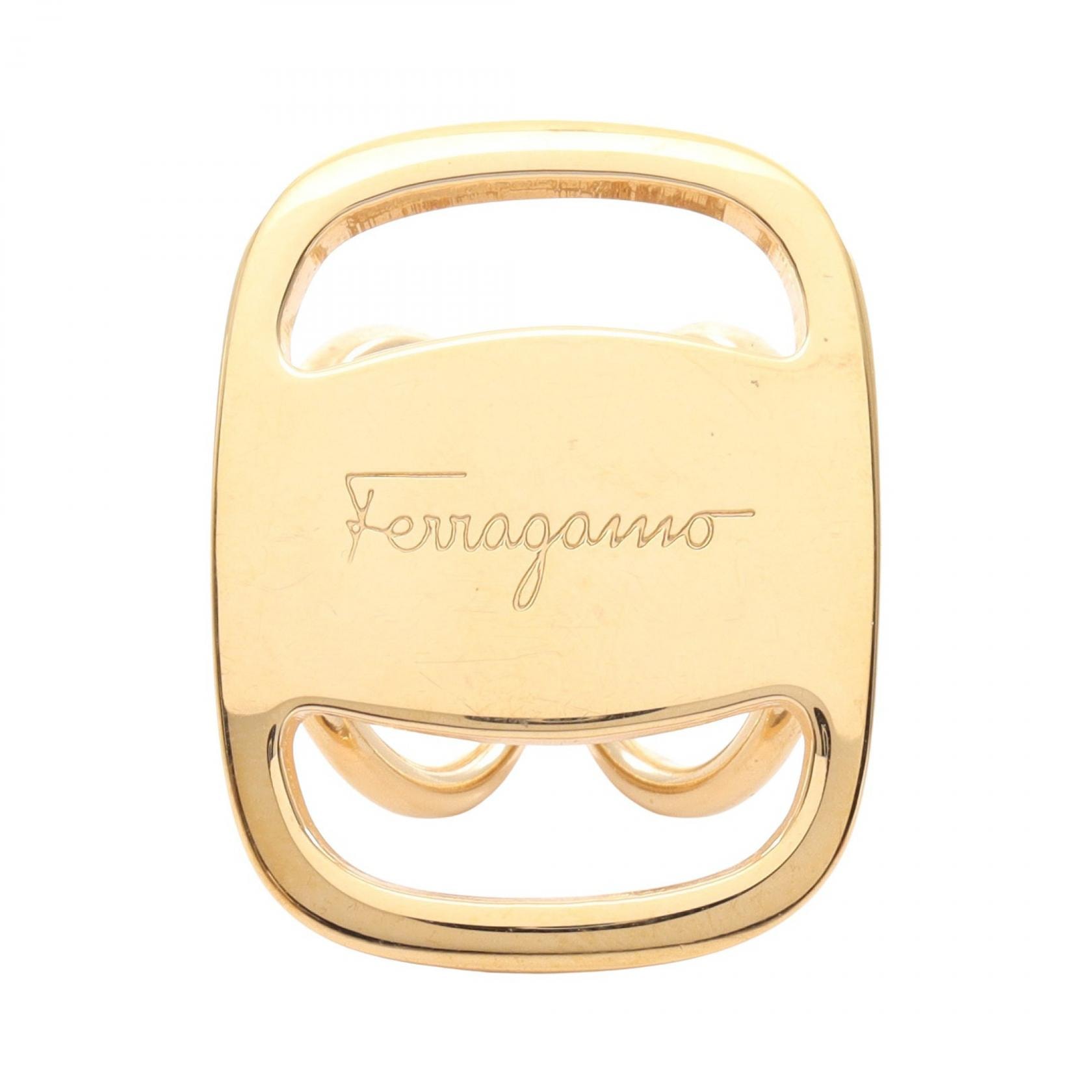 サルヴァトーレフェラガモ Salvatore Ferragamo ヴァラ スカーフリング アクセサリー GP レディース ゴールド系 【中古】