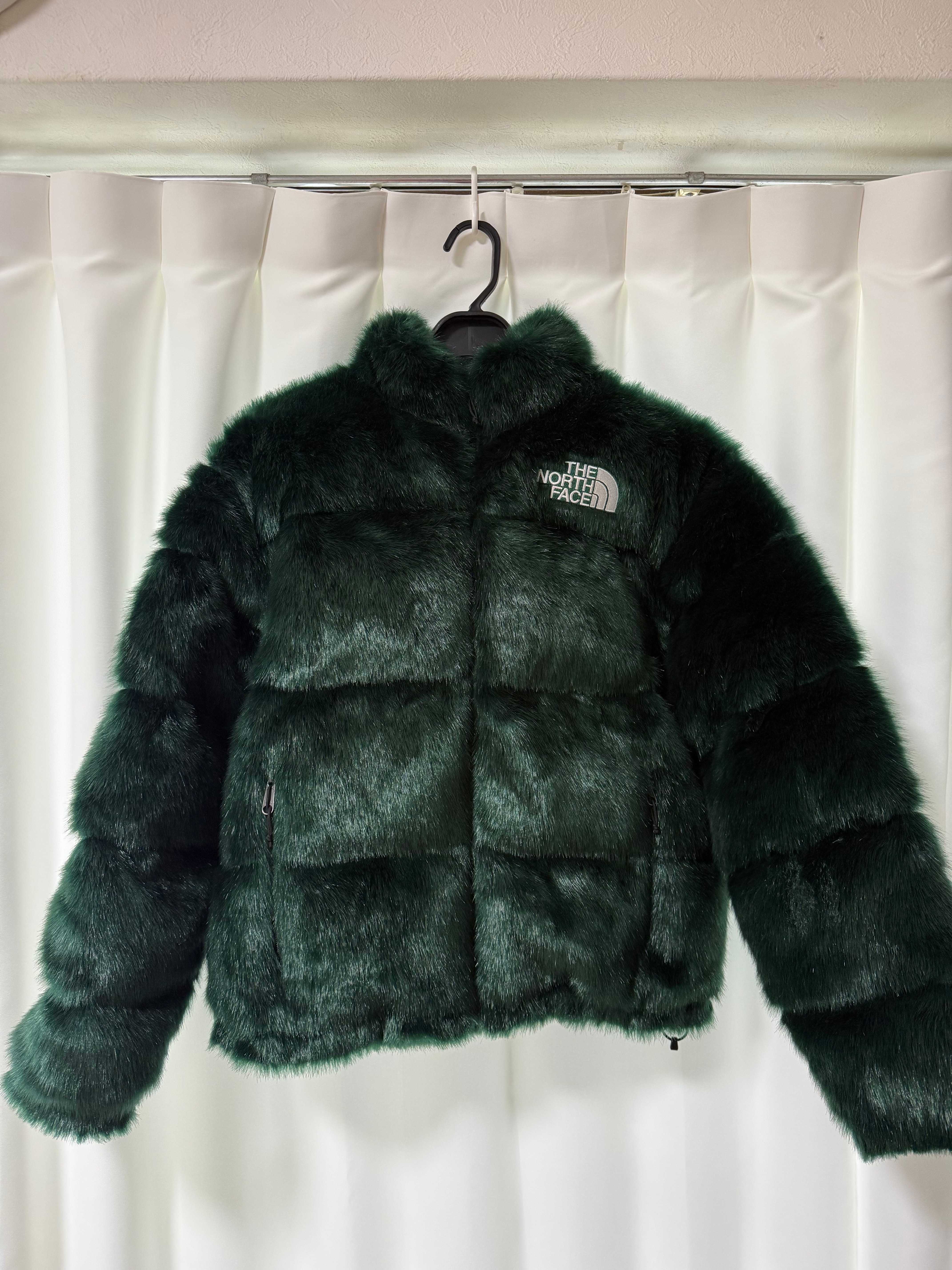 Supreme x The North Face Faux Fur Nuptse Jacket "Green"