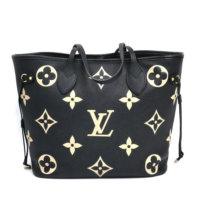 LOUIS VUITTON ルイ・ヴィトン ネヴァーフル MM トートバッグ モノグラム・アンプラント ブラック M58907 IC レディース【中古】【美品】