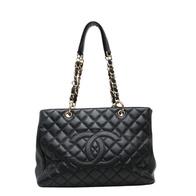 シャネル マトラッセ ココマーク GST チェーン トートバッグ ショルダーバッグ ブラック キャビアスキン レディース CHANEL 【中古】