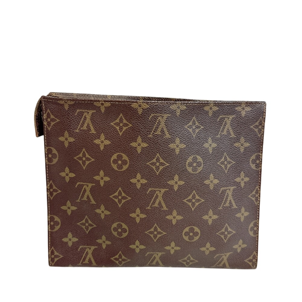 ルイヴィトン LOUIS VUITTON クラッチバッグ モノグラム ポッシュトワレット24 ヴィンテージ 化粧ポーチ セカンド バニティ ブラウン