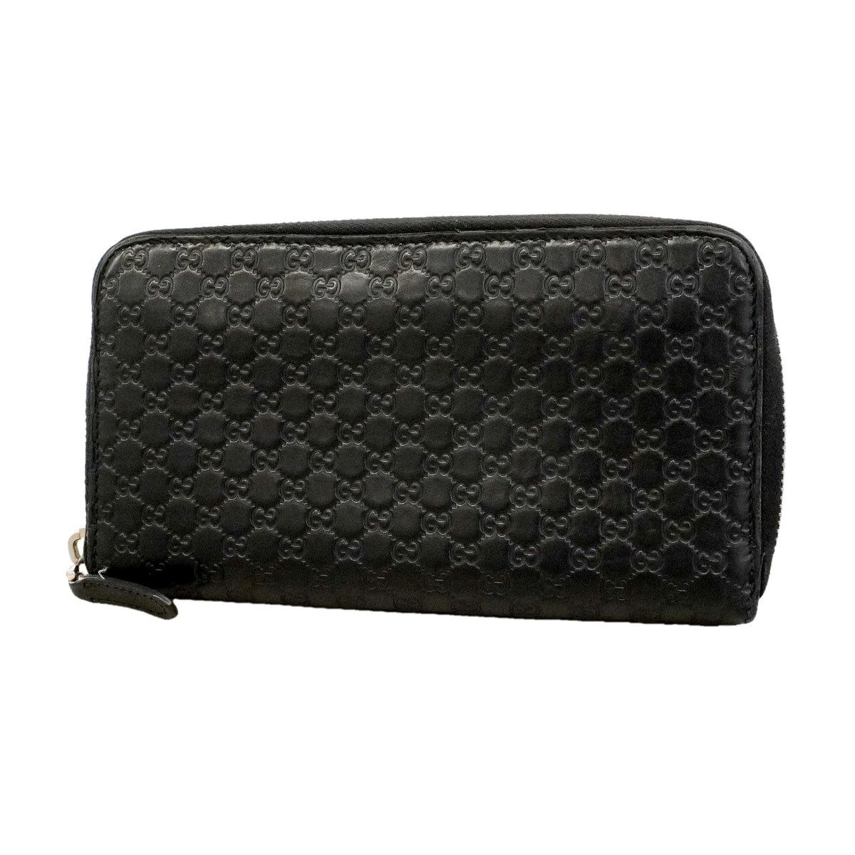 【6id5095】グッチ 長財布 マイクログッチシマ 544473 レザー ブラック シルバー金具【中古】メンズ レディース ユニセックス