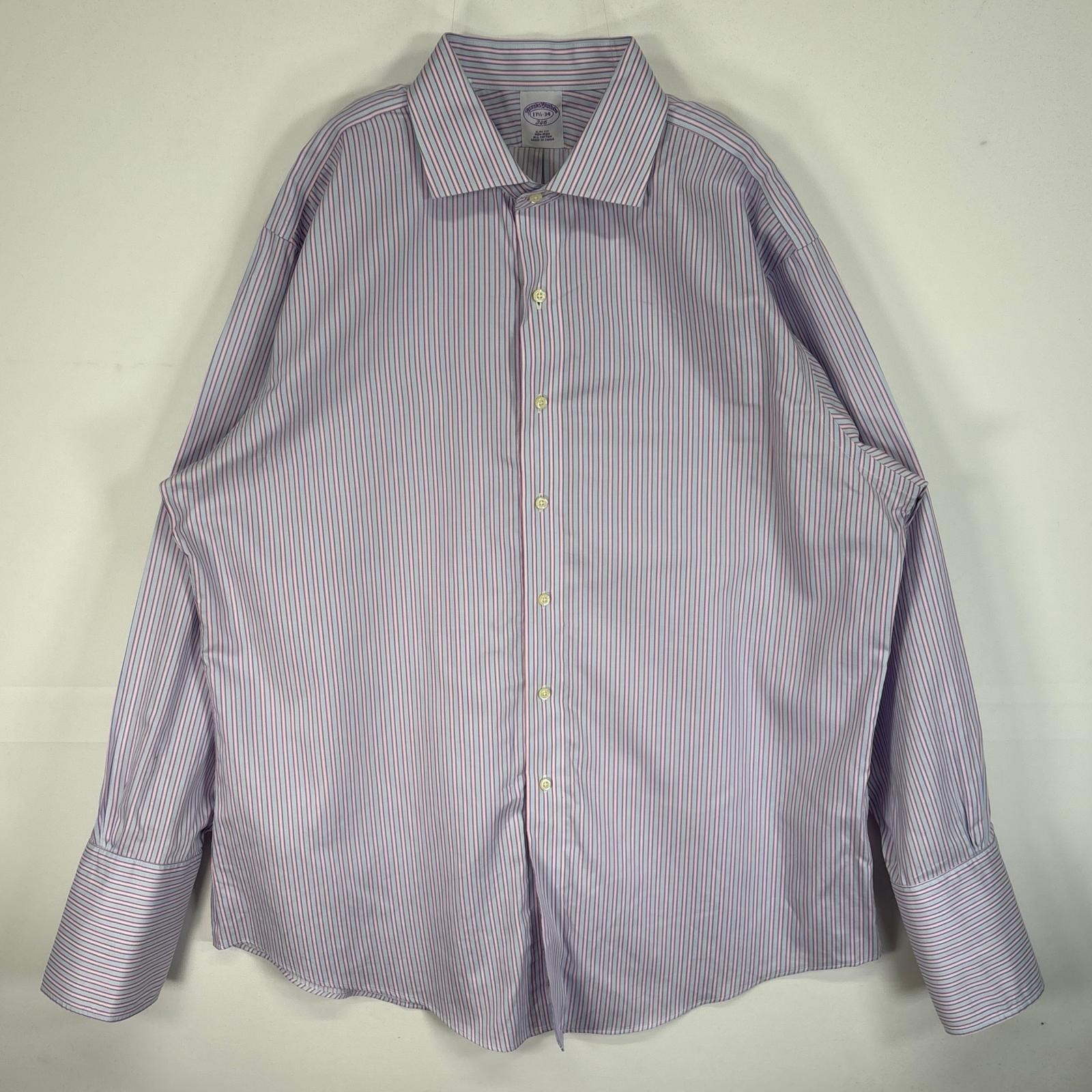 古着 ブルックスブラザーズ Brooks Brothers 長袖シャツ ストライプ 346 カフスタイプ XL  ピンク系 マルチカラー メンズ