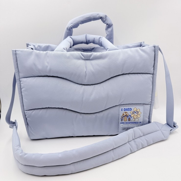 COACHTOPIA(コーチトピア)ループ トート リサイクルポリエステル ウェイビー キルティング トートバッグ/ショルダーバッグ ライトブルー M2401-CBC03
