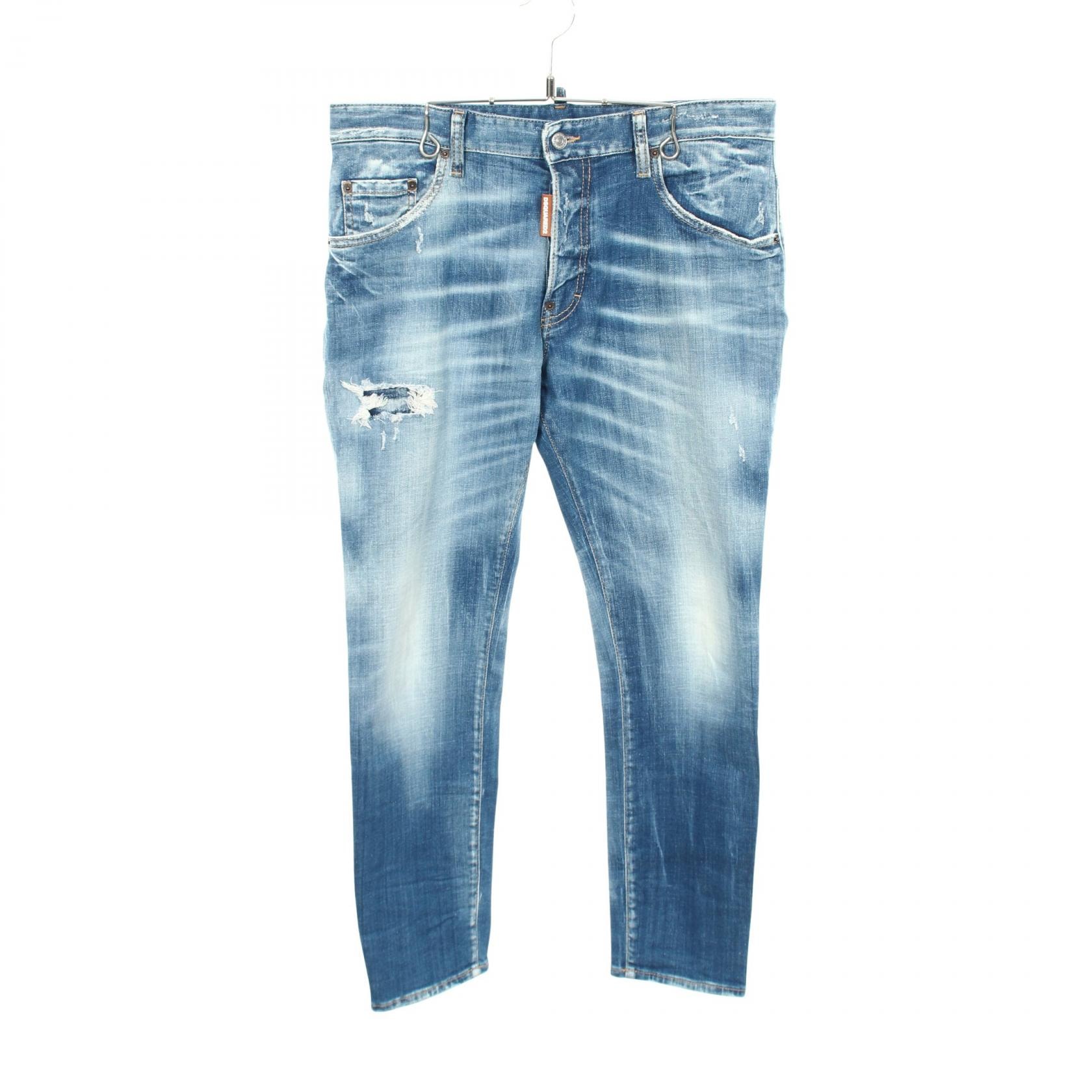 ディースクエアード DSQUARED2 SKATER JEAN ダメージ加工 デニムパンツ 衣料品 ボトムス コットン レディース ブルー系 S71LB1577 【中古】