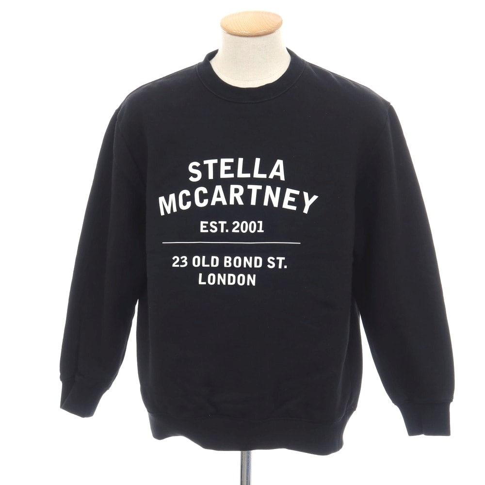【中古】ステラマッカートニー Stella McCartney コットン 裏起毛 クルーネック スウェット ブラック【サイズM】【レディース】