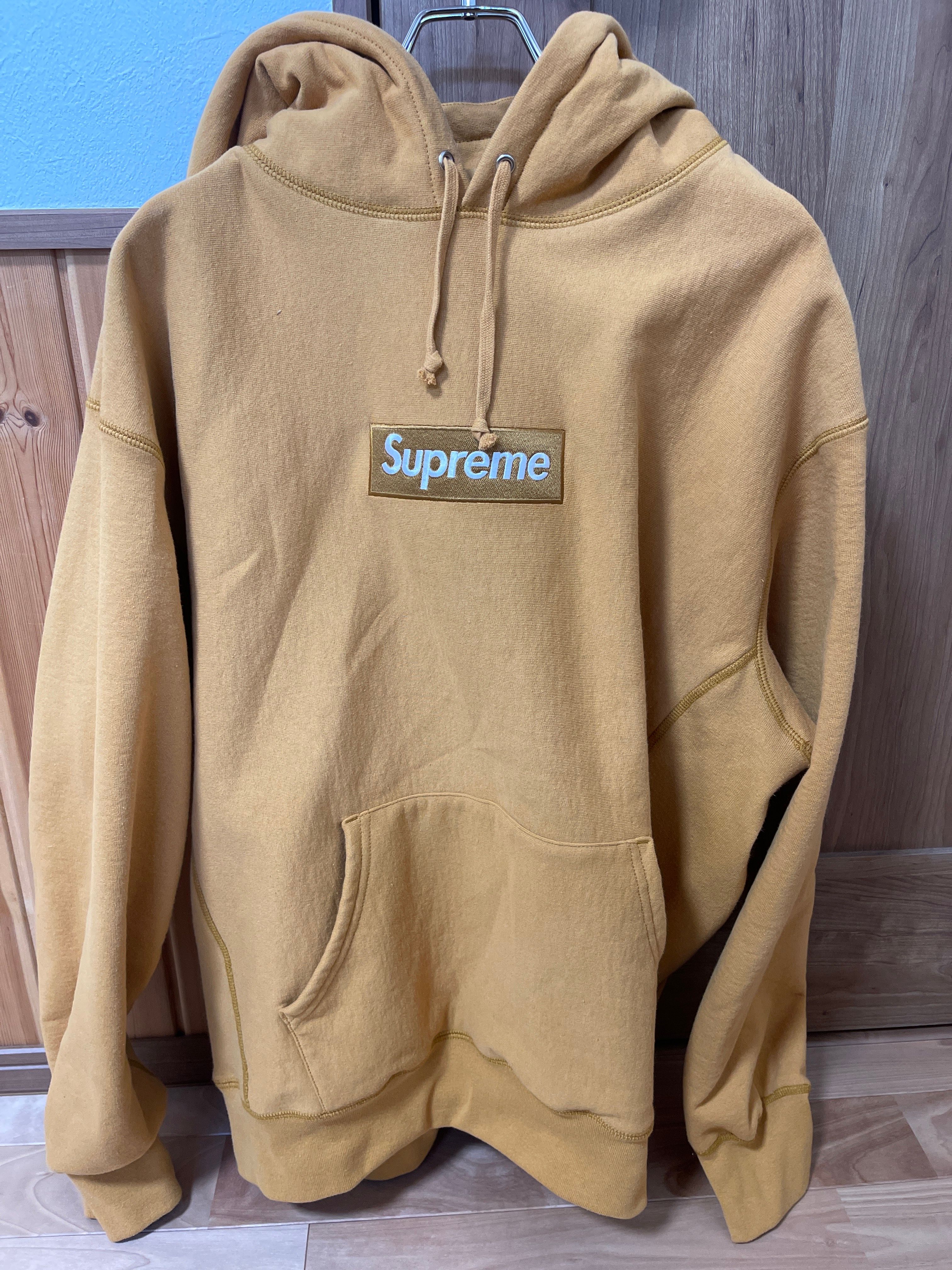 Supreme Box Logo Hooded Sweatshirt "Light Mustard" (21FW)