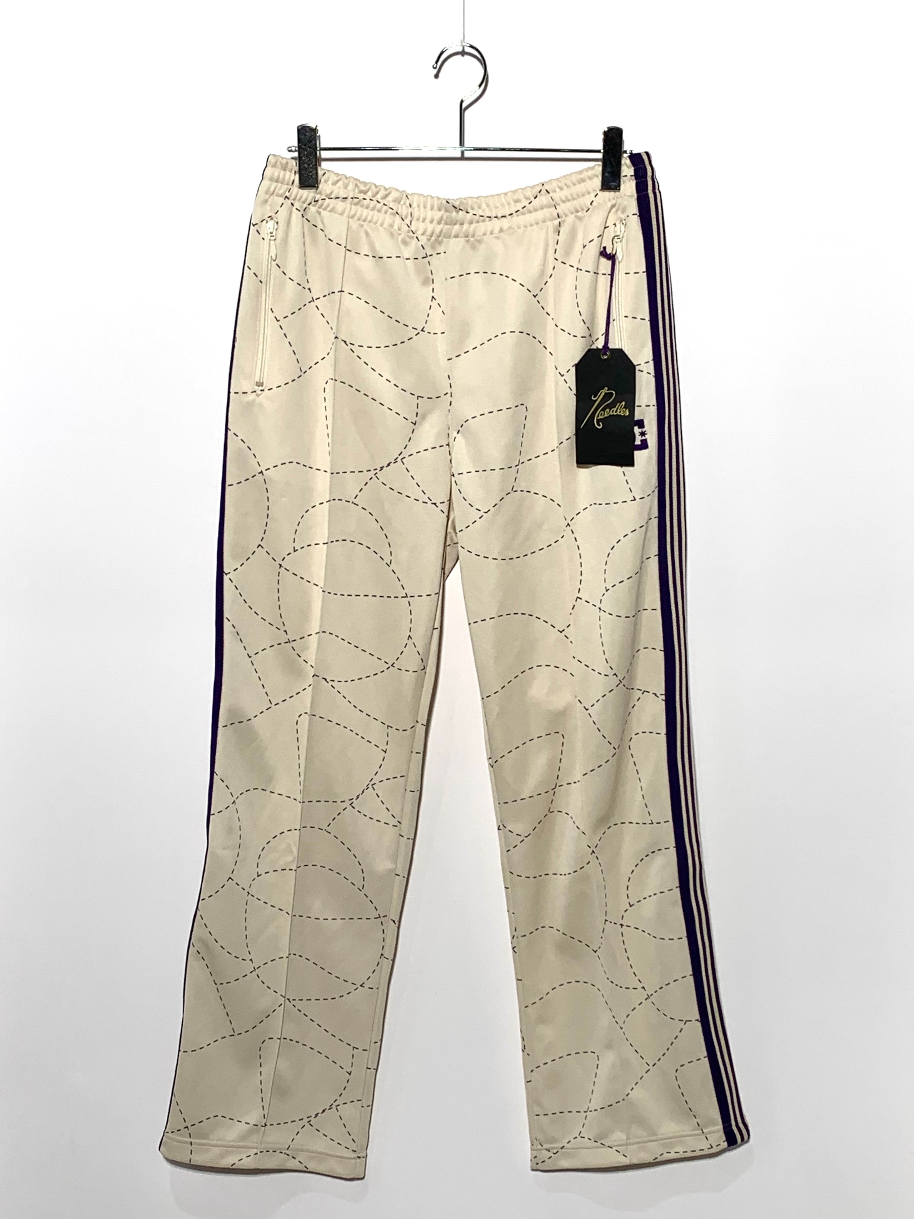 Needles x DC SHOES Track Pant - Poly Smooth / Printed "Ivory"