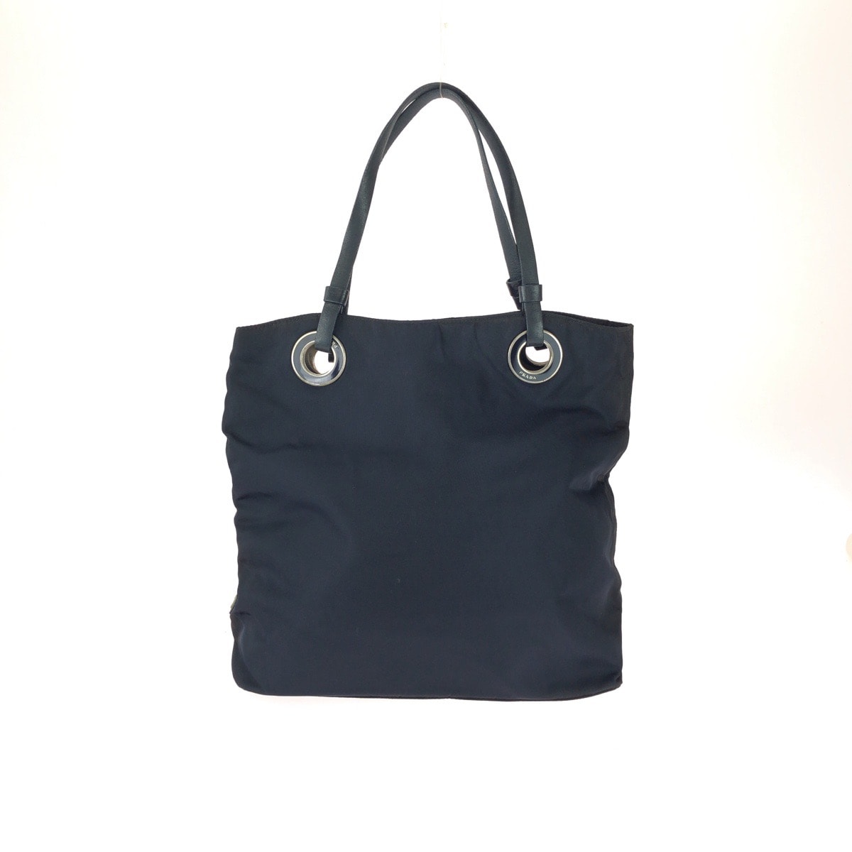 PRADA プラダ テスート 三角ロゴプレート ネイビー シルバー金具 ナイロン トートバッグ ハンドバッグ 603433 【中古】
