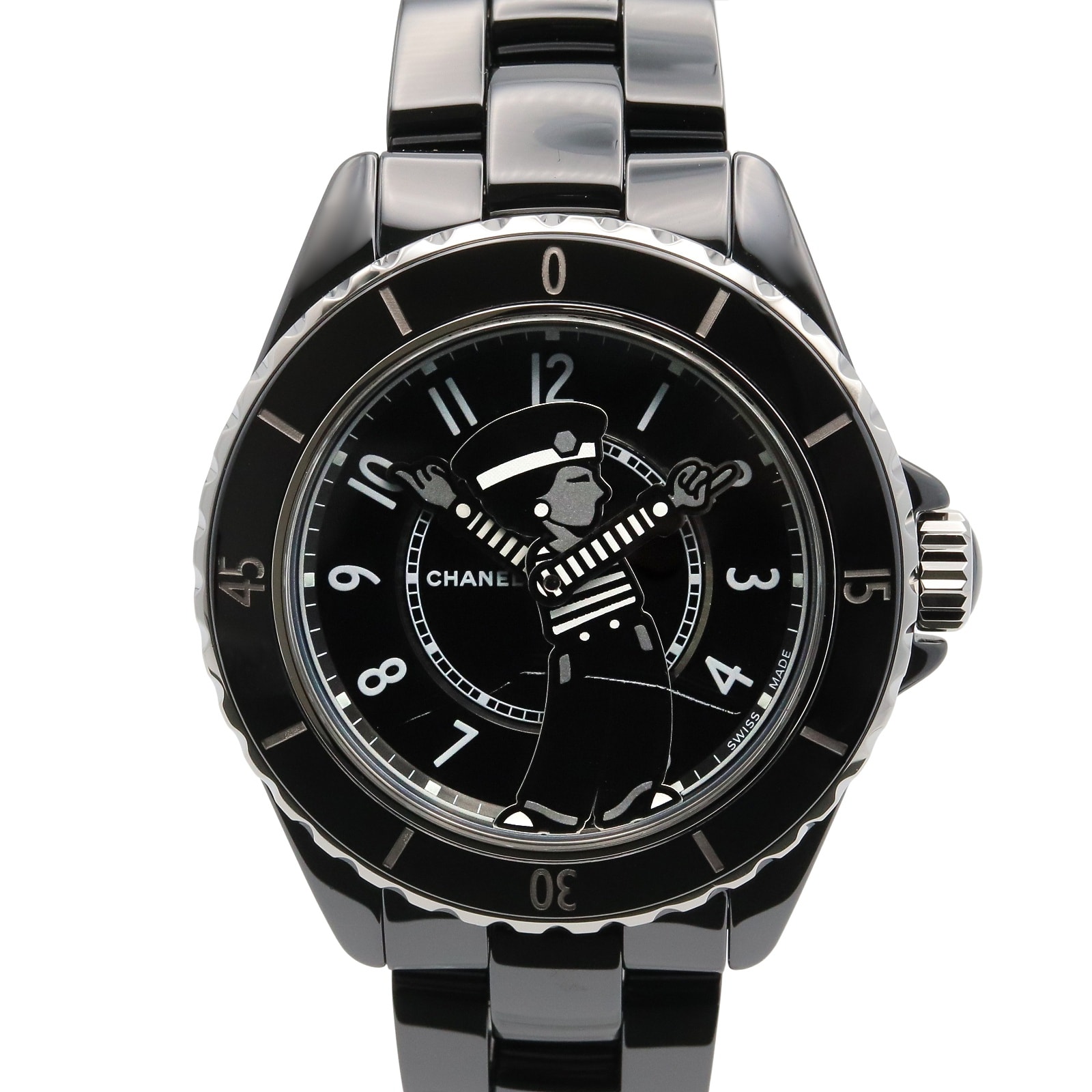 シャネル CHANEL マドモアゼル J12 ラ パウザ 腕時計 時計 セラミック メンズ ブラック系 H7609 【中古】