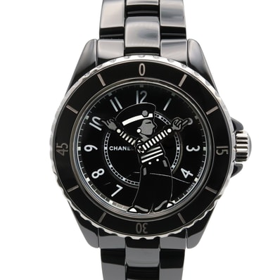 シャネル CHANEL マドモアゼル J12 ラ パウザ 腕時計 時計 セラミック メンズ ブラック系 H7609 【中古】
