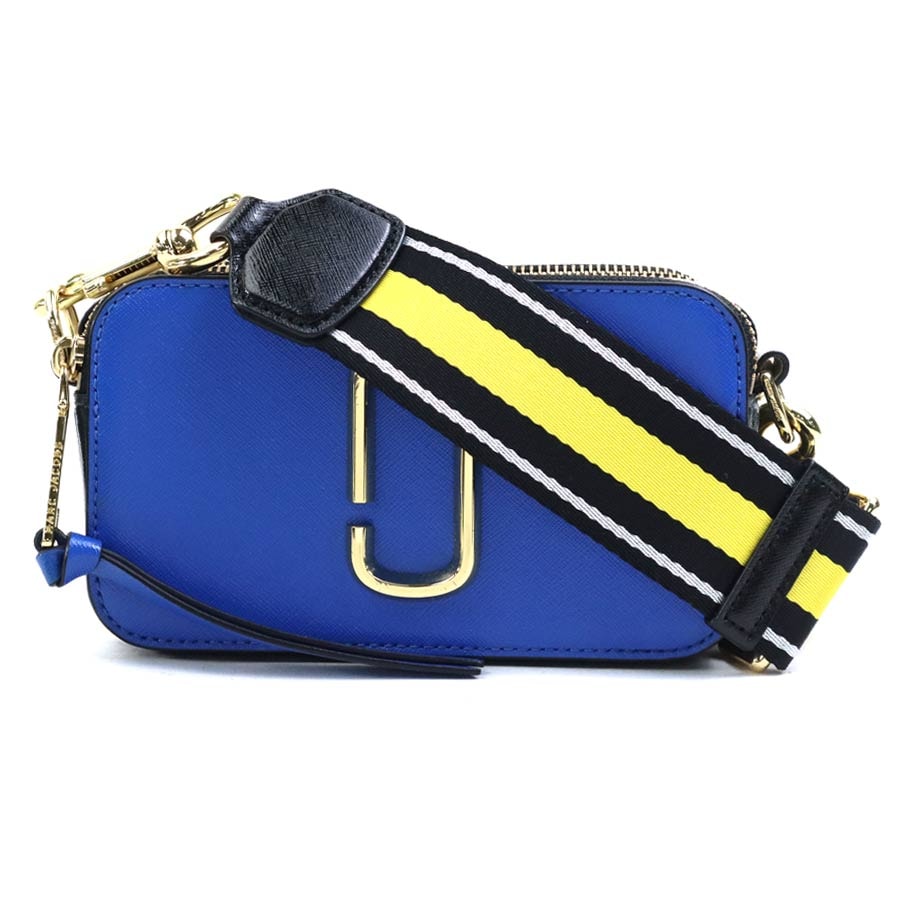 マークジェイコブス MARC JACOBS ショルダーバッグ スナップショット レザー ブルー×グレー レディース【中古】 h32018a