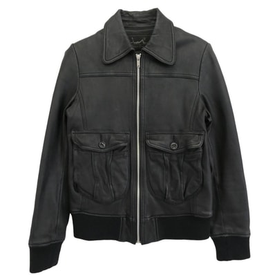 HYSTERIC GLAMOUR ヒステリックグラマー レザージャケット 0193LB01 ラムレザー ブルゾン シングルライダース フルジップ ジャケット ブラック系 free【中古】