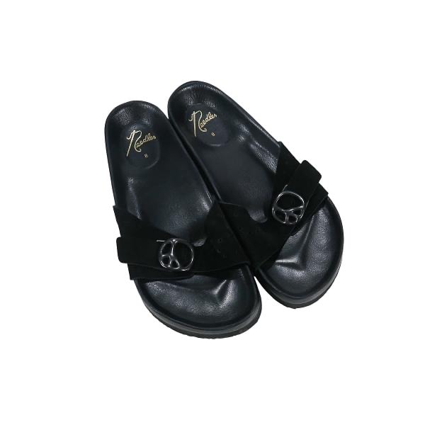 Needles ニードルズ SINGLE STRAP SANDAL - SUEDE LTHR. シングル ストラップ サンダル スウェード レザー ブラック スライド シューズ サイズ26.0cm(US8)