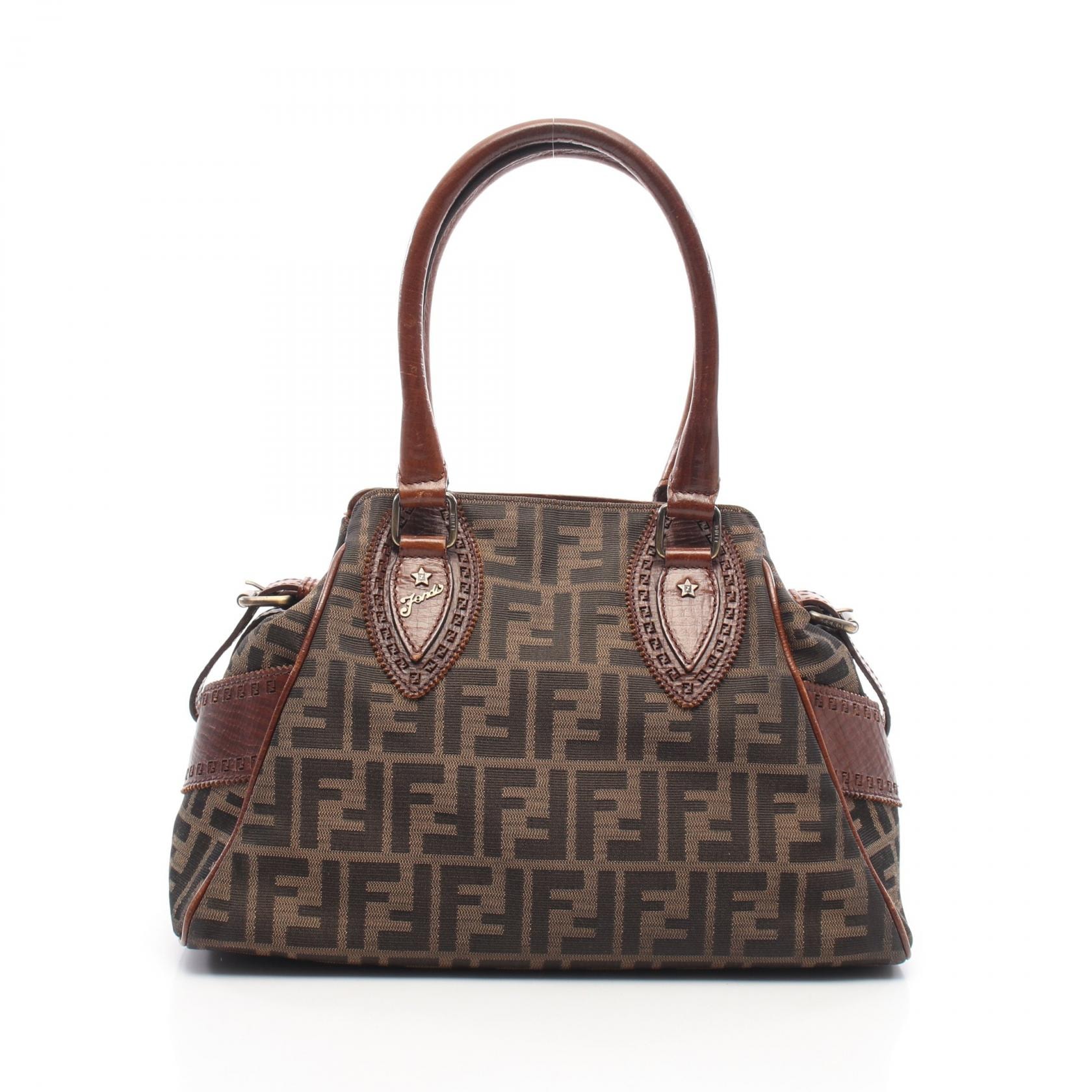 D (傷や汚れあり)】フェンディ FENDI エトニコ ズッカ ハンドバッグ