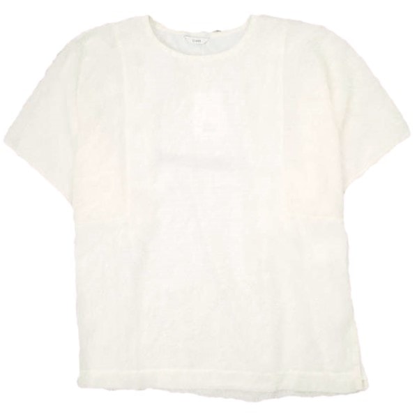 新品 CLANE クラネ FLUFFY FRINGE TOPS フラッフィーフリンジトップス 12122-4322 1 WHITE 半袖 ブラウス トップス g23086