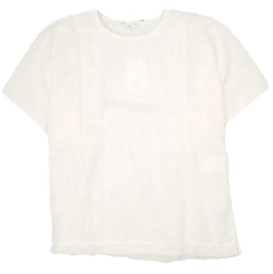 新品 CLANE クラネ FLUFFY FRINGE TOPS フラッフィーフリンジトップス 12122-4322 1 WHITE 半袖 ブラウス トップス g23086
