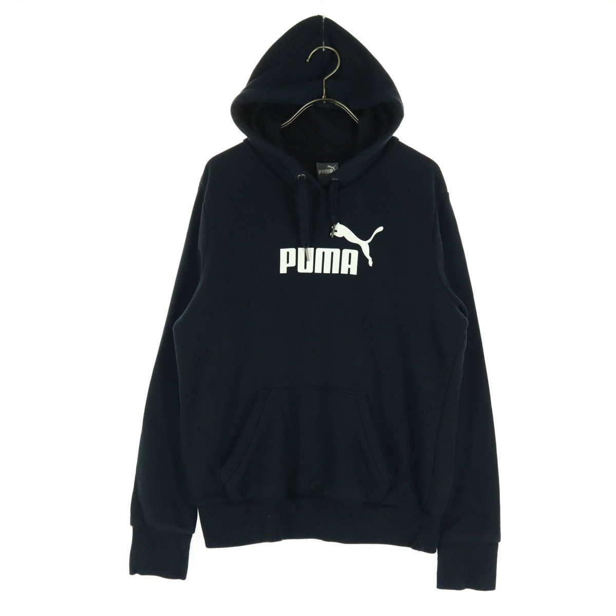 PUMA プーマ プリント 長袖 スウェットパーカー L ブラック