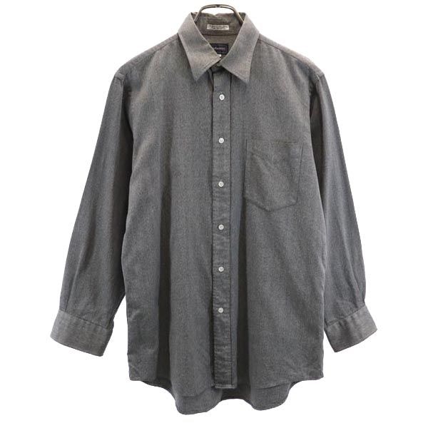 Burberrys バーバリーズ 90s オールド 三陽商会 日本製 ヘリンボーン柄 長袖 シャツ 39-80 ブラック系