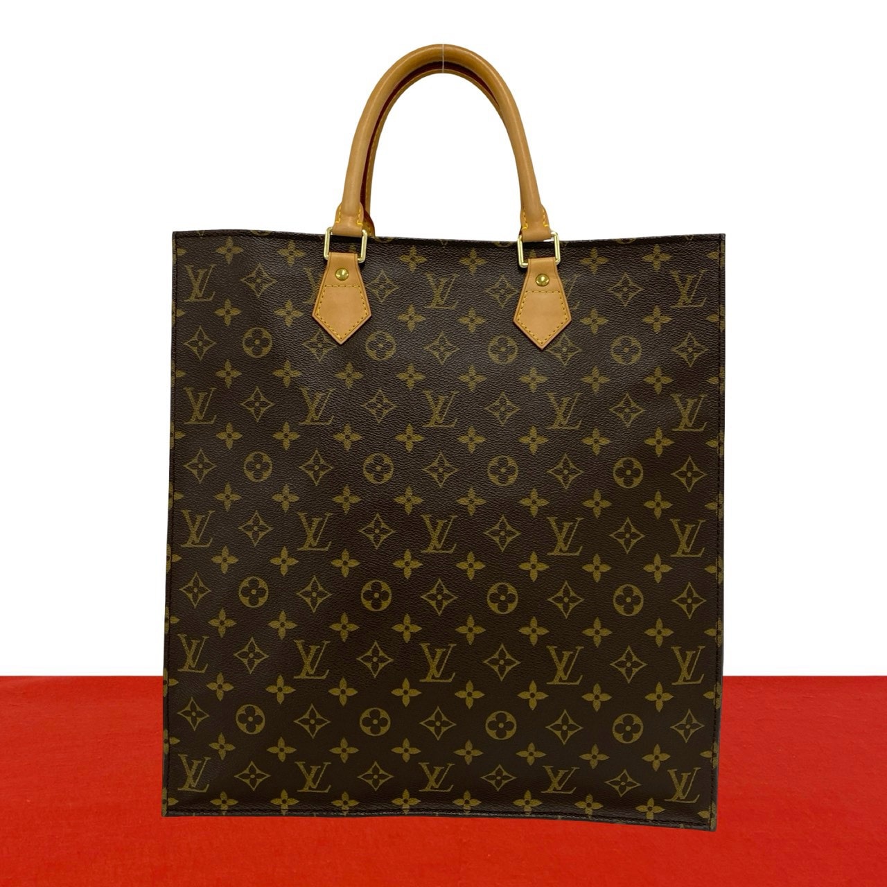 LOUIS VUITTON ルイヴィトン サックプラ モノグラム レザー PVC ハンドバッグ ブラウン
 18561