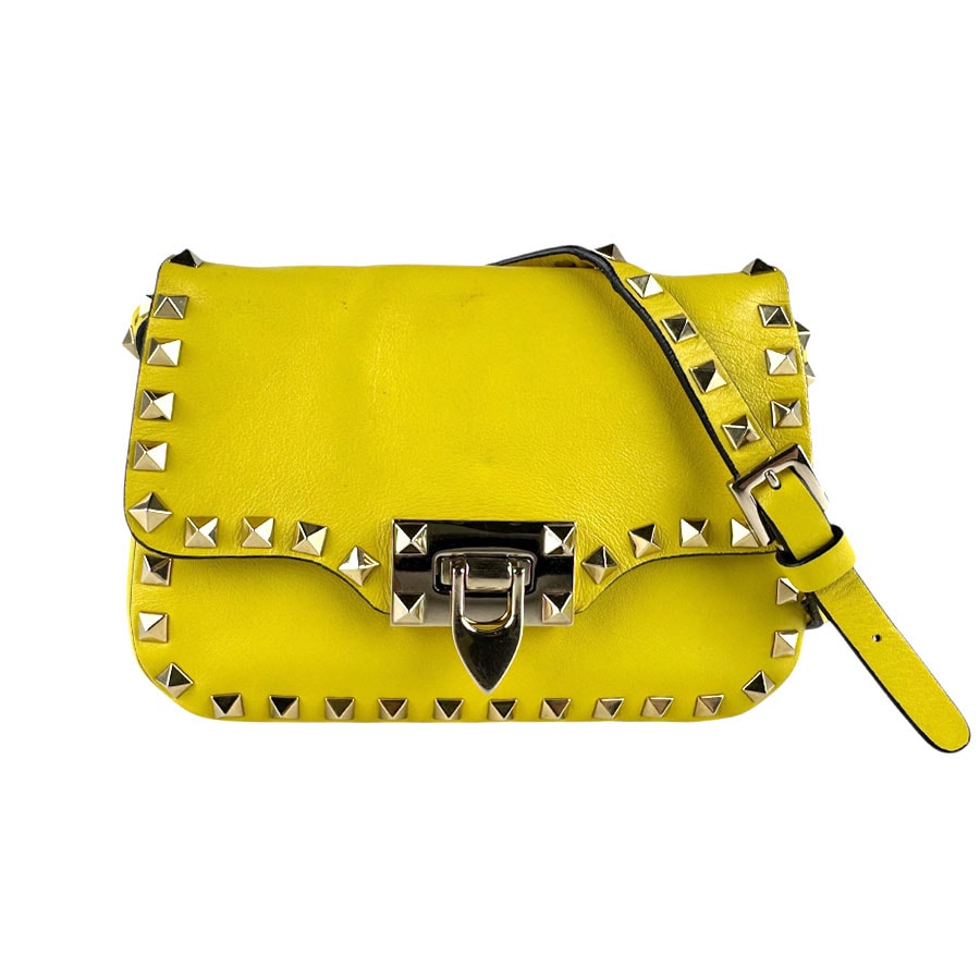 ヴァレンティノ ガラヴァーニ Valentino Garavani ショルダーバッグ レザー イエロー レディース【中古】 z8196