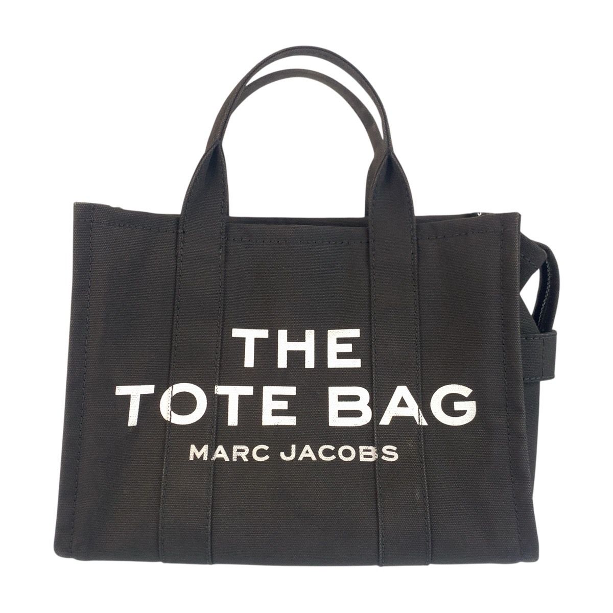 美品 MARC JACOBS マークジェイコブス ブラック 黒 コットン トートバッグ 503907 【中古】