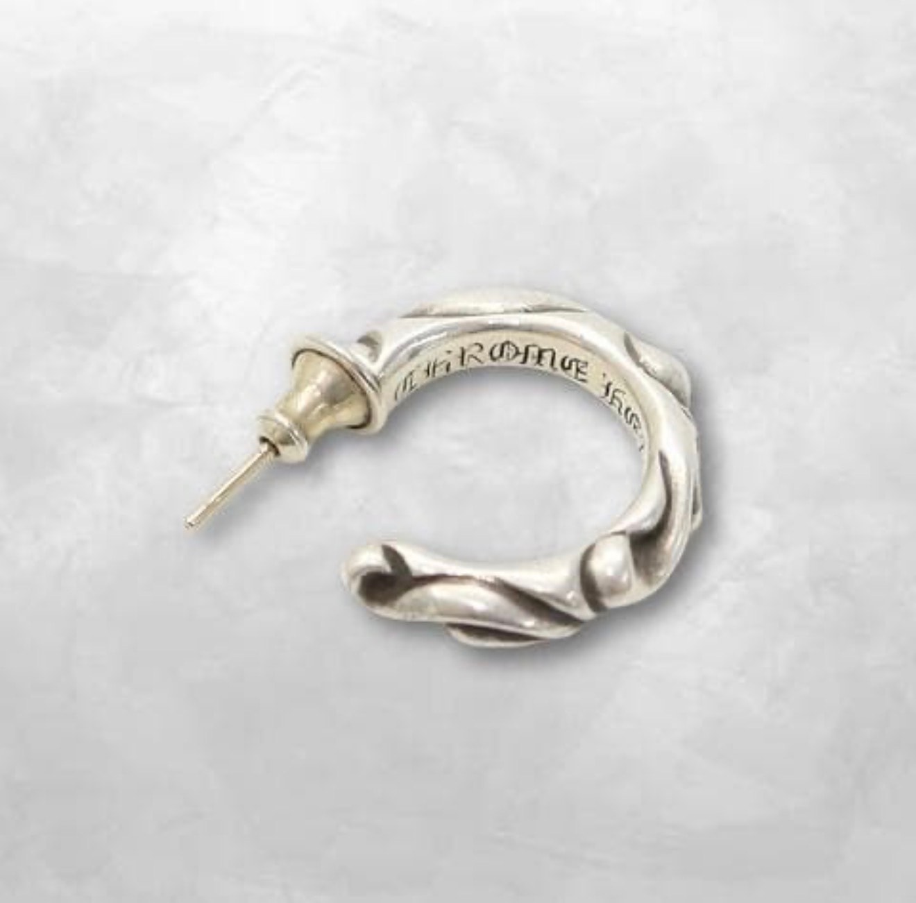 Chrome Hearts Hoop Scroll 1 Earrings "Silver"