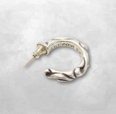 Chrome Hearts Hoop Scroll 1 Earrings "Silver"