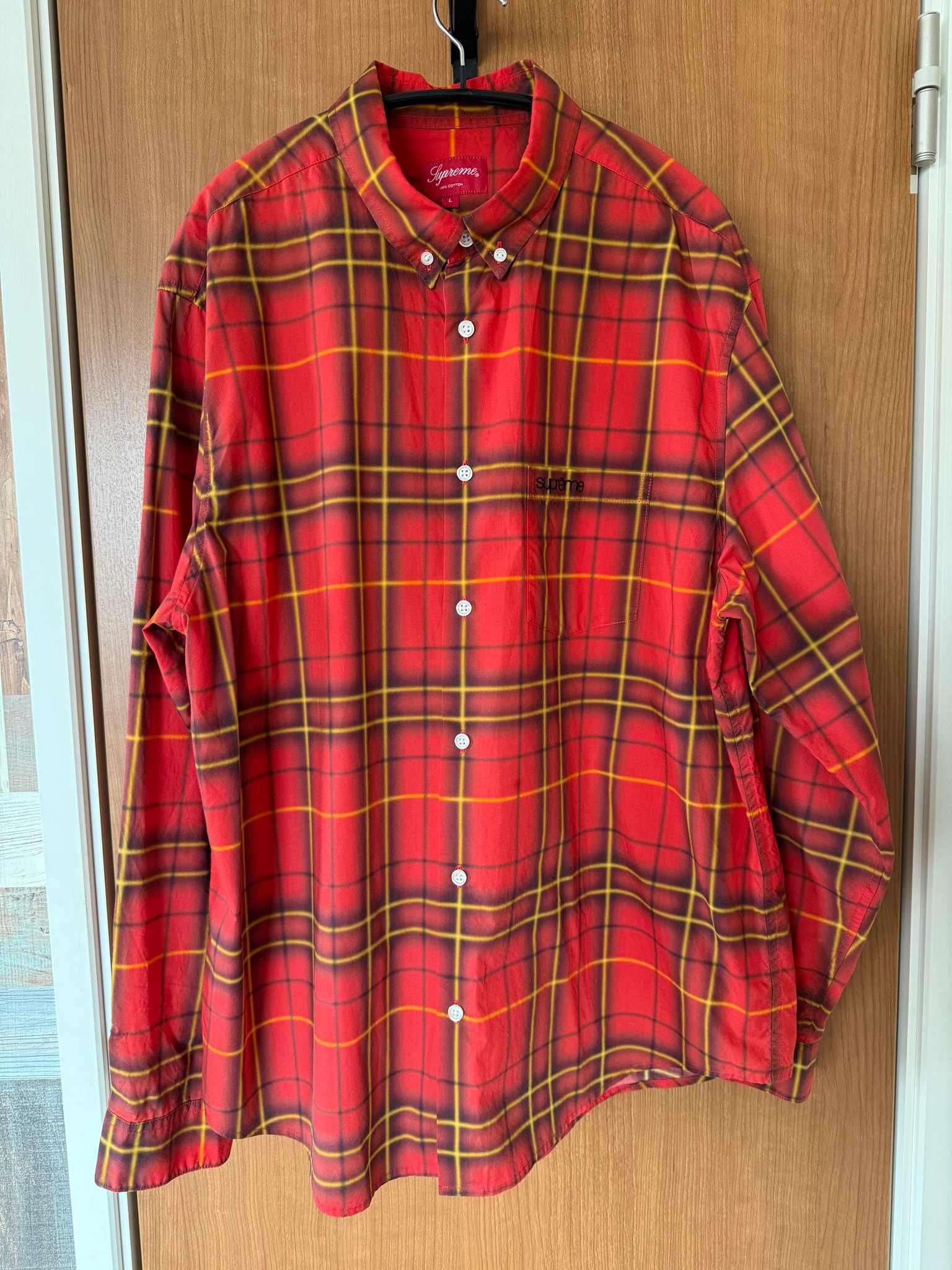 Supreme Spray Tartan Shirt "Red"