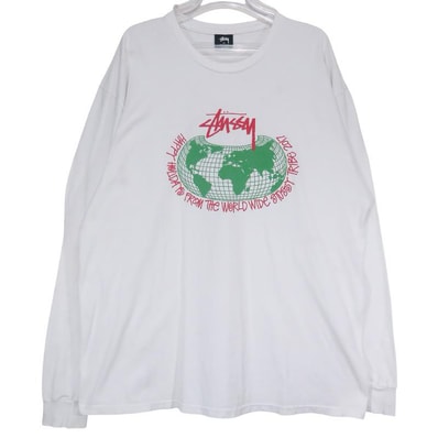 STUSSY ステューシー HAPPY HOLIDAYS 2017 L/S TEE ハッピーホリデー ロングスリーブ Tシャツ コットン ロンT 長袖 ホワイト サイズXL